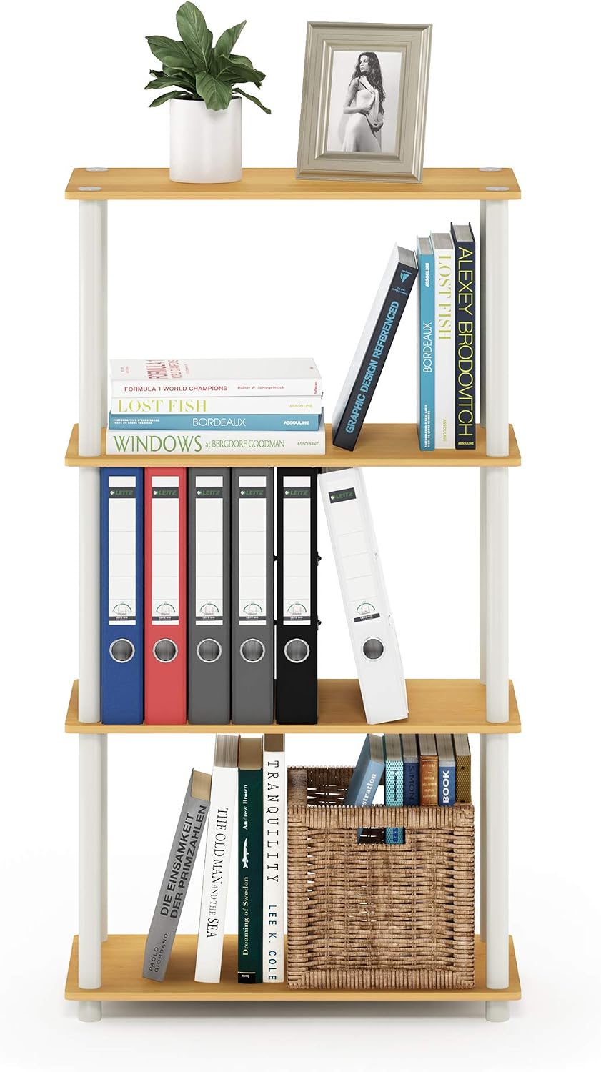 Turn-N-Tube Toolless 4-Tier Storage Shelves, Beech