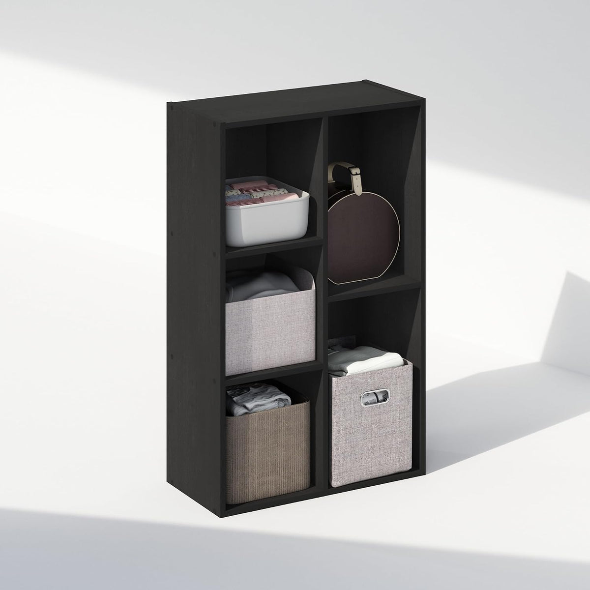 Reed Closet Organizers and Storage, 5-Cube Reversible Closet Shelves, Closet Organization Shelf, 9.4 x 19.5 x 31.5, for Bedroom, Closet, Blackwood