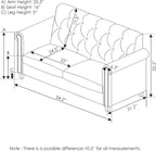 Bastia 2-Seater Loveseat Sofa, 54" Wide, Navy Velvet