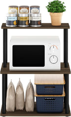 Turn-N-Tube 3-Tier Toolless Kitchen Storage Shelf, Columbia Walnut/Black