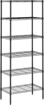 Wayar Metal Storage Shelf Rack, 6-Tier, 23 x 13 x 59, Black