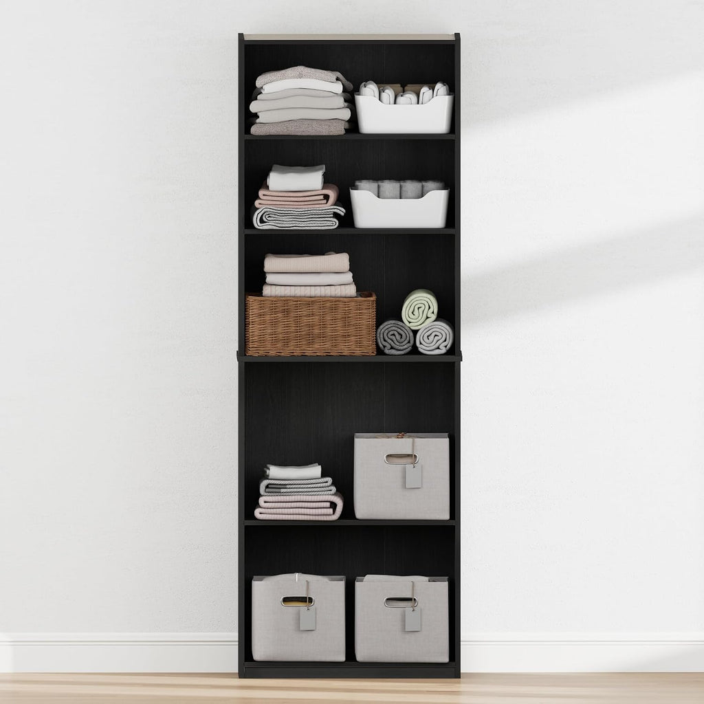Reed Closet Organizers and Storage, 5-Tier Organizer, Black