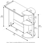 COMPACT Desk, 28.5" Wide Gaming Desk with Shelves, Computer Desk with Book Shelf, Office Desk for Home Office, Study Room, Dorm, Bedroom, Americano