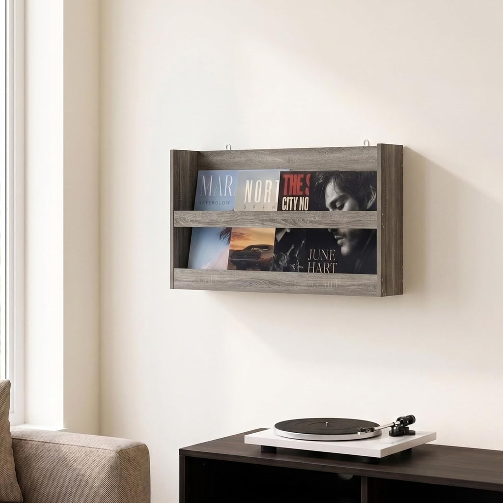 Hermite Rectangular Floating Shelves for Wall, Grey Oak