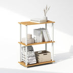 Turn-N-Tube Book Shelf, 3-Tier Bookshelf, Bookcase with Multipurpose Compact Display Rack, 11.6 x 23.6 x 29.6, for Living Room, Bedroom, Home Office, Beech