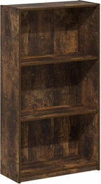 Basic 3-Tier Book Shelf with Open Shelves, Amber Pine