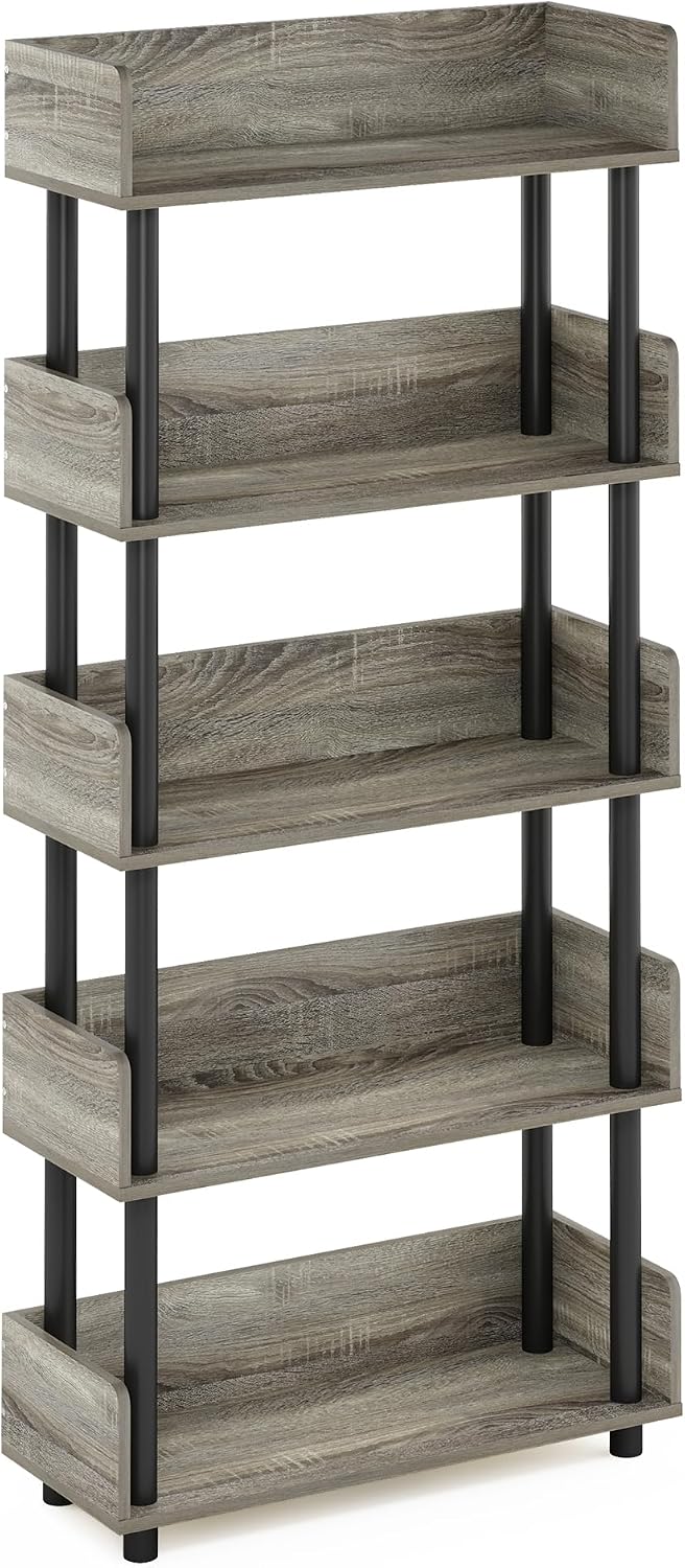 Turn-N-Tube Book Shelf, 5-Tier Bookshelf, Bookcases, French Oak