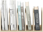 HERMITE Desk File Folder Organizers, 5-Space Vertical Desktop Office Organization Racks, Desk Top Display Book Shelf, for Paper, Office Supplies, Magazine, Bauhaus Oak
