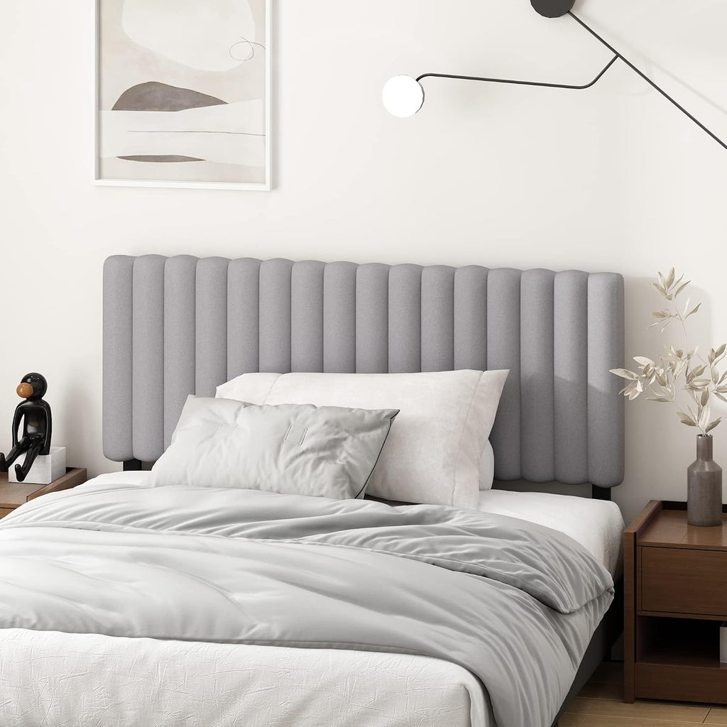 Roanne Upholstered Tufted Headboard, Glacier, Full