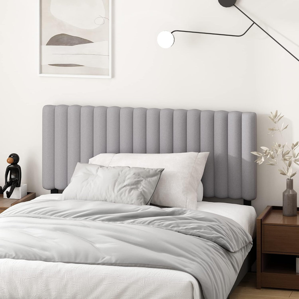 Roanne Upholstered Tufted Headboard, Glacier, Full