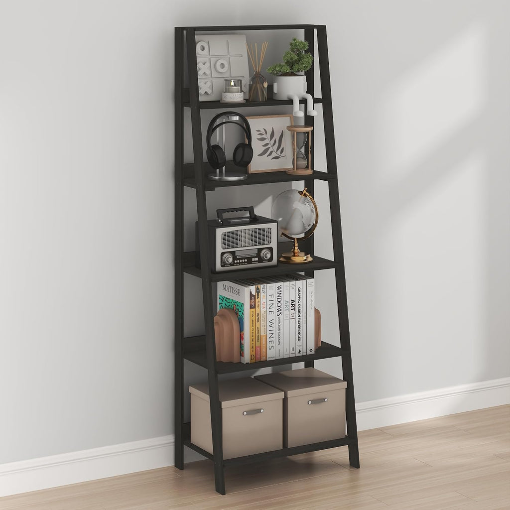 Ladder Shelf, 6-Tier Ladder Book Shelf, Bookcase, Espresso