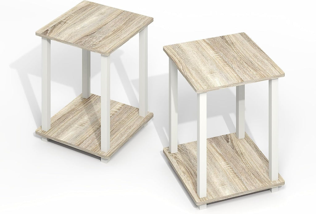 Simplistic Side Table Set of 2, End Table, Night Stand, Nightstand, Bedside Table, for Living Room, Bedroom, Light Oak