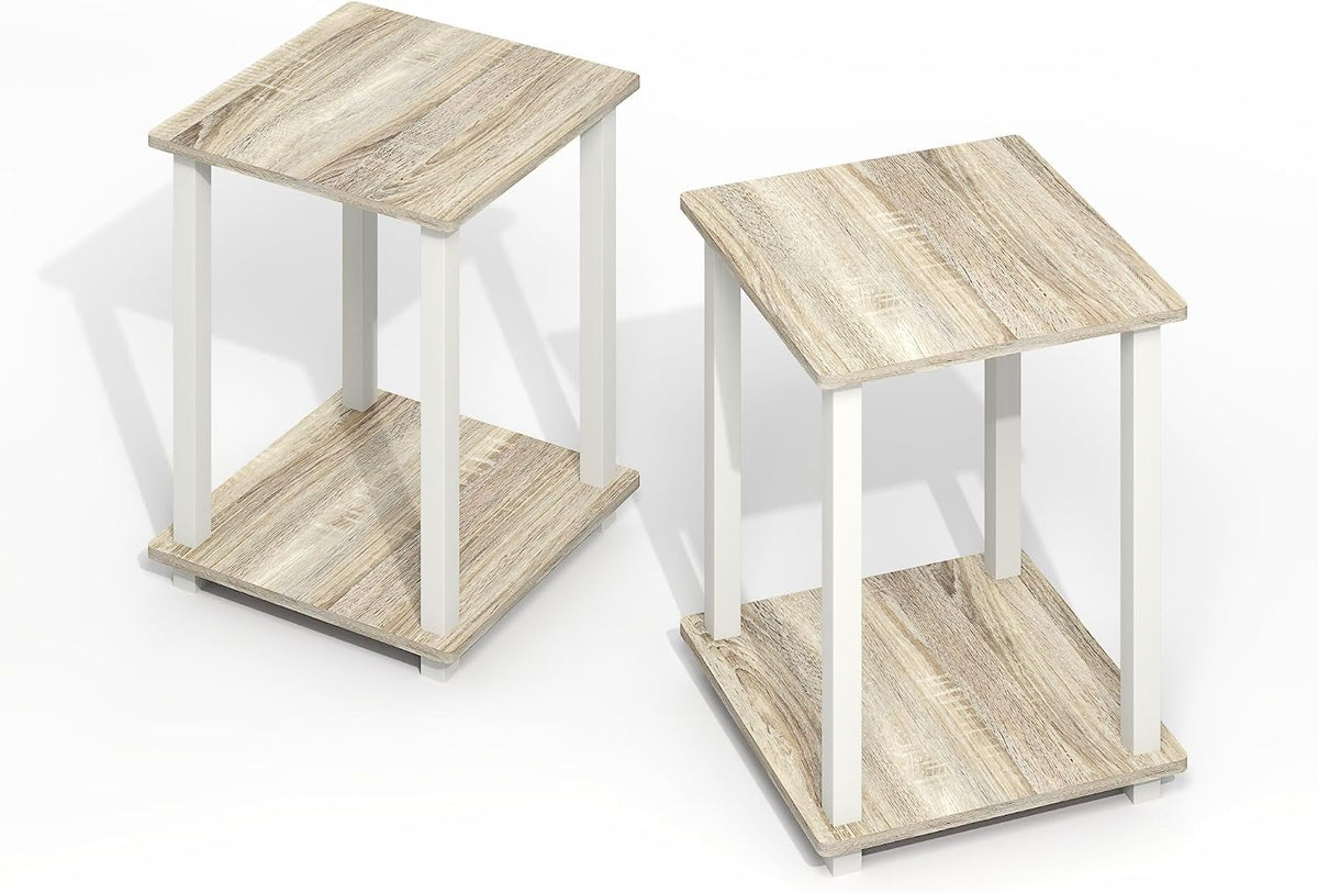Simplistic Side Table Set of 2, End Table, Night Stand, Nightstand, Bedside Table, for Living Room, Bedroom, Light Oak