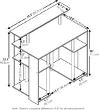 Jaya Simple Design Computer Writing Desk, White Oak/Stainless Steel