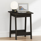 Beginning Night Stand, Square Nightstand, Wood Bedside Table with H-Legs, Side Table, End Table, Easy Assembly, for Bedroom, Closet, Dorm, Espresso