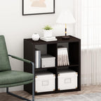 CUBICLE 4-Cube Book Shelf, Extra Thick Frame Bookshelf, Dark Oak
