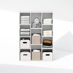 Reed Closet Organizers and Storage, 11-Cube Closet Organizer, Open Shelf Closet Storage, for Wardrobe, Bedroom, Living Room, White