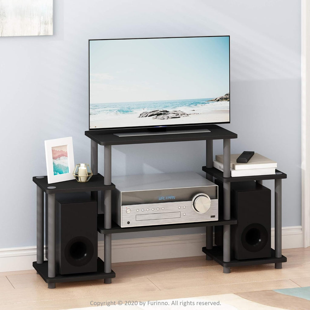 Turn-N-Tube No Tools Entertainment TV Stands, Black/Grey