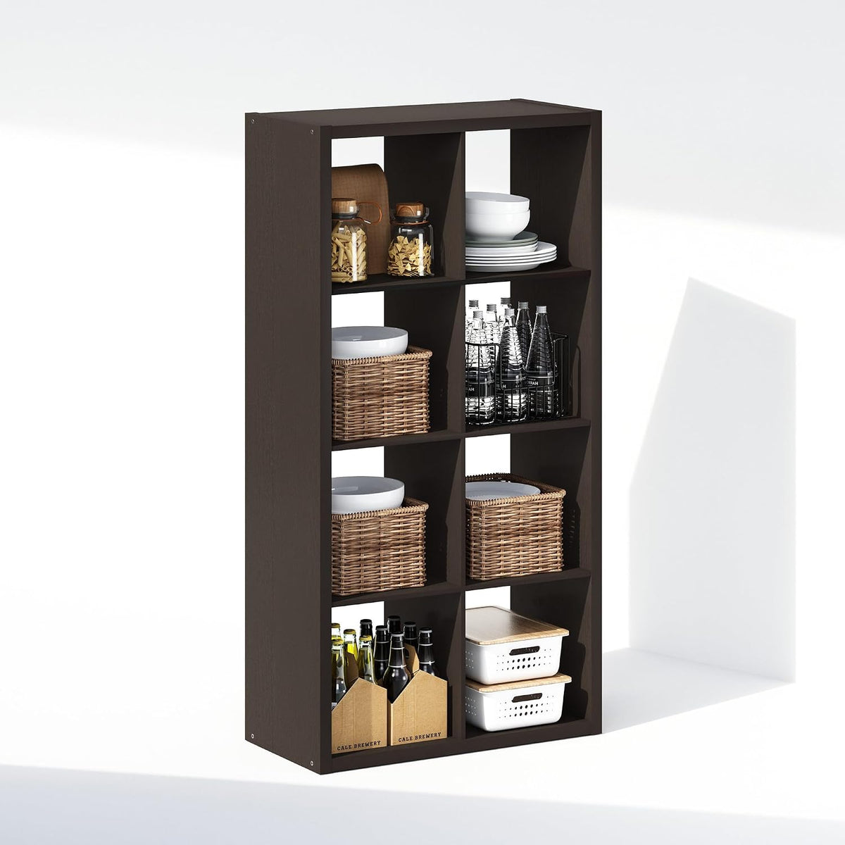 Cubic Extra Thick 8-Cube Closet Organizers and Storage, Dark Oak