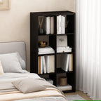 CUBICLE 8-Cube Book Shelf, Extra Thick Frame Bookshelf, Dark Oak