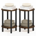 TURN-N-TUBE Set of 2 2-Tier Round Side Tables, White