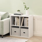 Cubicle Open Back Decorative Cube Storage Organizer, 4-Cube, White