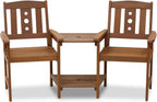 TIOMAN Outdoor Dining Set, Jack & Jill Bistro Set, for Patio, Garden, Porch, Natural