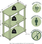 TURN-S-TUBE Storage Shelves, 3-Tier Book Shelf, Corner Shelf, Toolless Open Shelves, for Organization and Storage, Living Room, Garage, Home Office, Dark Cherry