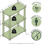 TURN-S-TUBE Storage Shelves, 3-Tier Book Shelf, Corner Shelf, Toolless Open Shelves, for Organization and Storage, Living Room, Garage, Home Office, Dark Cherry