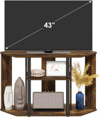 Classic Stand with Plastic Poles for TV up to 43-Inch, Amber Pine/Black