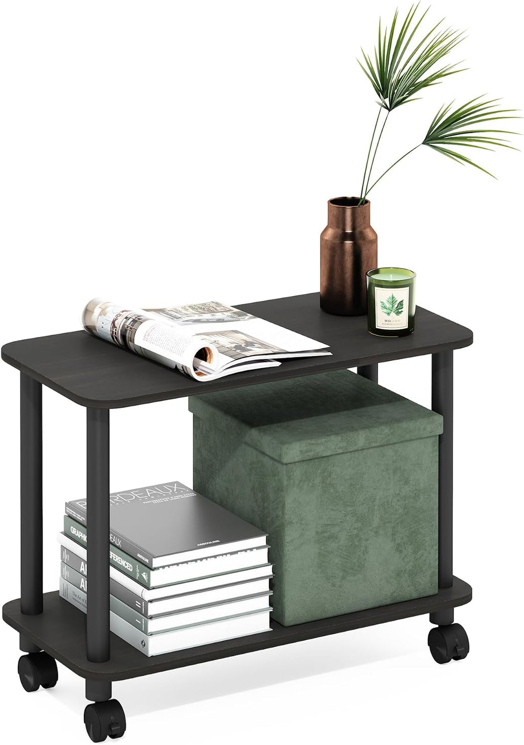 Turn-N-Tube Toolless 2-Tier Book Cart, Espresso