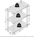 Pangkor 3-Tier Turn-N-Tube Indoor Outdoor Plant Shelf Wood Stand with Square Poles, Natural/Black
