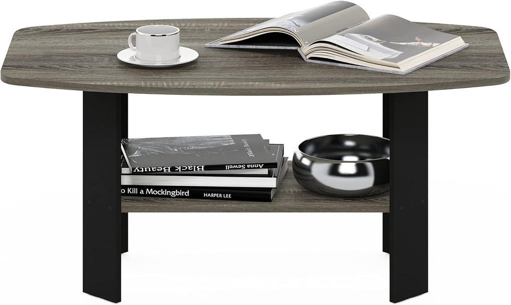 Simple Design Coffee Table, French Oak Grey/Black