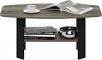 Simple Design Coffee Table, French Oak Grey/Black