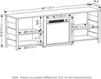 CLASSIC Fireplace 3-Tier TV Stand for TV up to 70 Inch, Americano