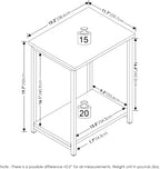 Simplistic Side Table Set of 2, 2-Tier Modern Metal Frame End Table with Open Shelf, Night Stand, Bedside Table, Easy Assembly, for Living Room, Bedroom, White