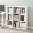 Cubicle Open Back Decorative Cube Storage Organizer, 9-Cube, White
