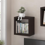 Floating Shelves for Wall, Thick Cube Wall Shelf, Dark Oak
