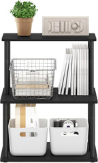 Turn-N-Tube 3-Tier Toolless Multipurpose Printer Stand Display Storage Shelf, Americano/Black