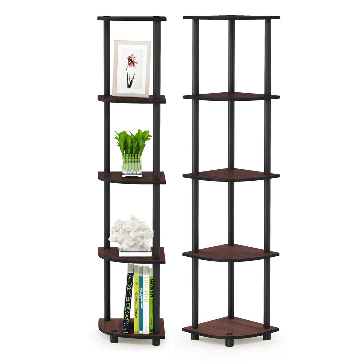 99152BE/WH/IV 3-Tier Go Green Multipurpose Storage Rack Shelving Unit Bookshelf Cabinet with 2 Bins, Beech Finish
