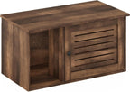 PELI Farmhouse Style Cat Litter Box Enclosure, Rustic Brown