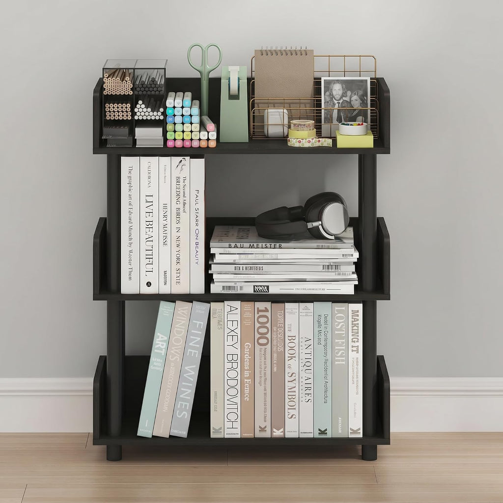 Turn-N-Tube Book Shelf, 3-Tier Bookshelf, Bookcases, Espresso