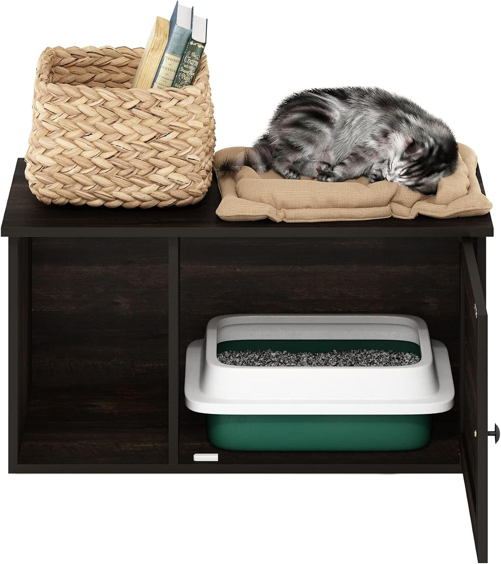 Peli Farmhouse Hidden Cat Litter Box with Divider, Ebony