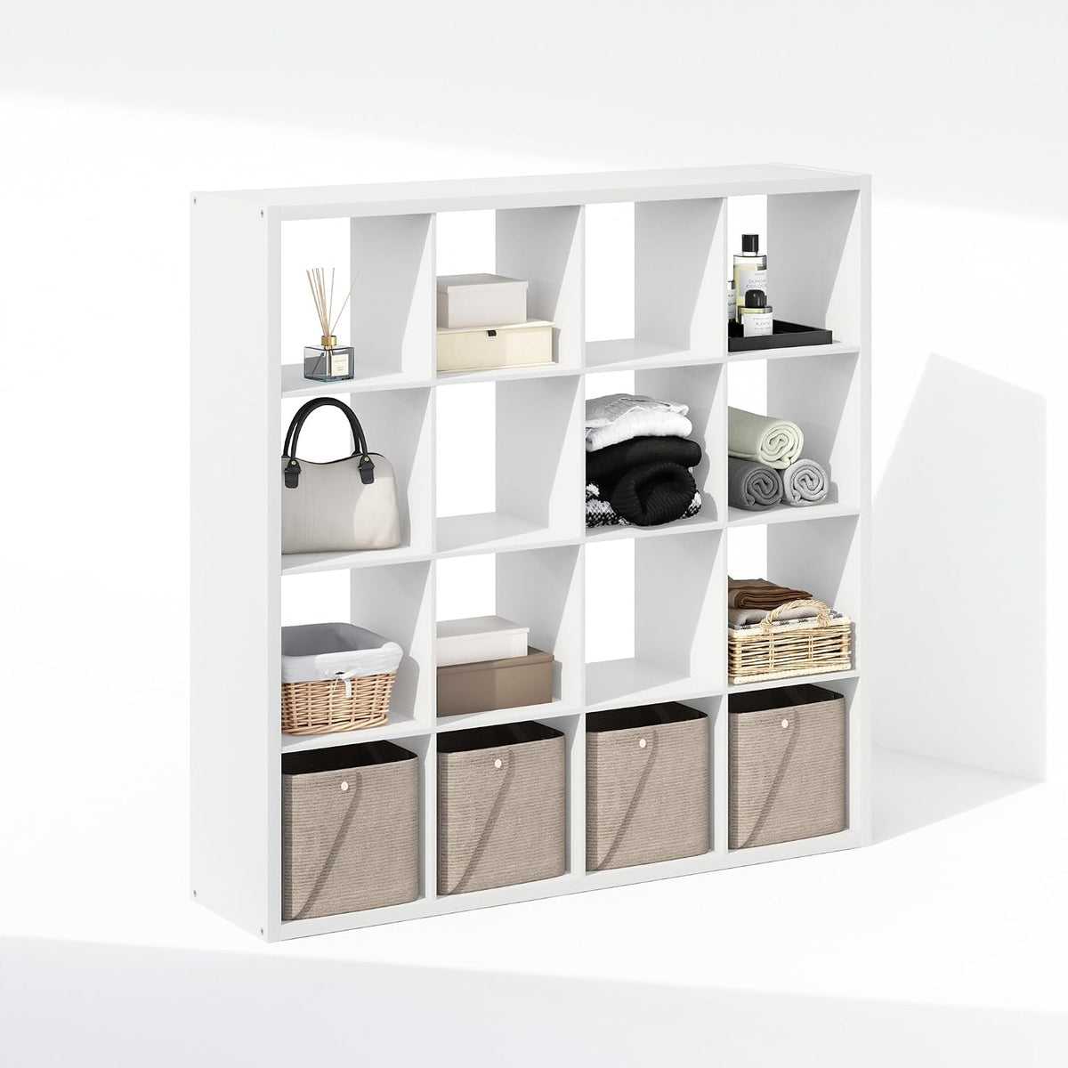 Cubic Extra Thick 16-Cube Closet Organizers and Storage, White