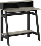 Simplistic A Frame Computer Desk, Black/French Oak Grey