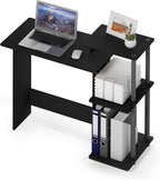 EFFICIENT Desk, 28.6" Wide Gaming Desk with 3 Open Side Shelves, Laptop Notebook Computer Desk, Office Desk for Home Office, Study Room, Dorm, Bedroom, Black