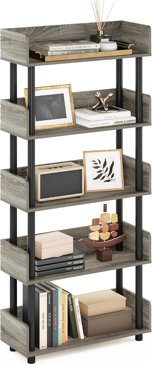 Turn-N-Tube Book Shelf, 5-Tier Bookshelf, Bookcases, French Oak