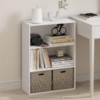 Simple Book Shelf, 3-Tier Bookshelf, Storage Shelves Bookcase, 9.7 x 23.7 x 31.5, for Living Room, Bedroom, Home Office, Plain White