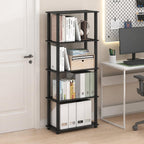 Turn-S-Tube Toolless Assembly 5-Tier Black Storage Shelves with Square Tubes, Shelving Unit for Organization and Storage for Living Room, Home Office, Dark Americano
