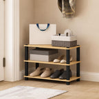 Turn-S-Tube 3-Tier Shoe Rack, Light Cherry/Black